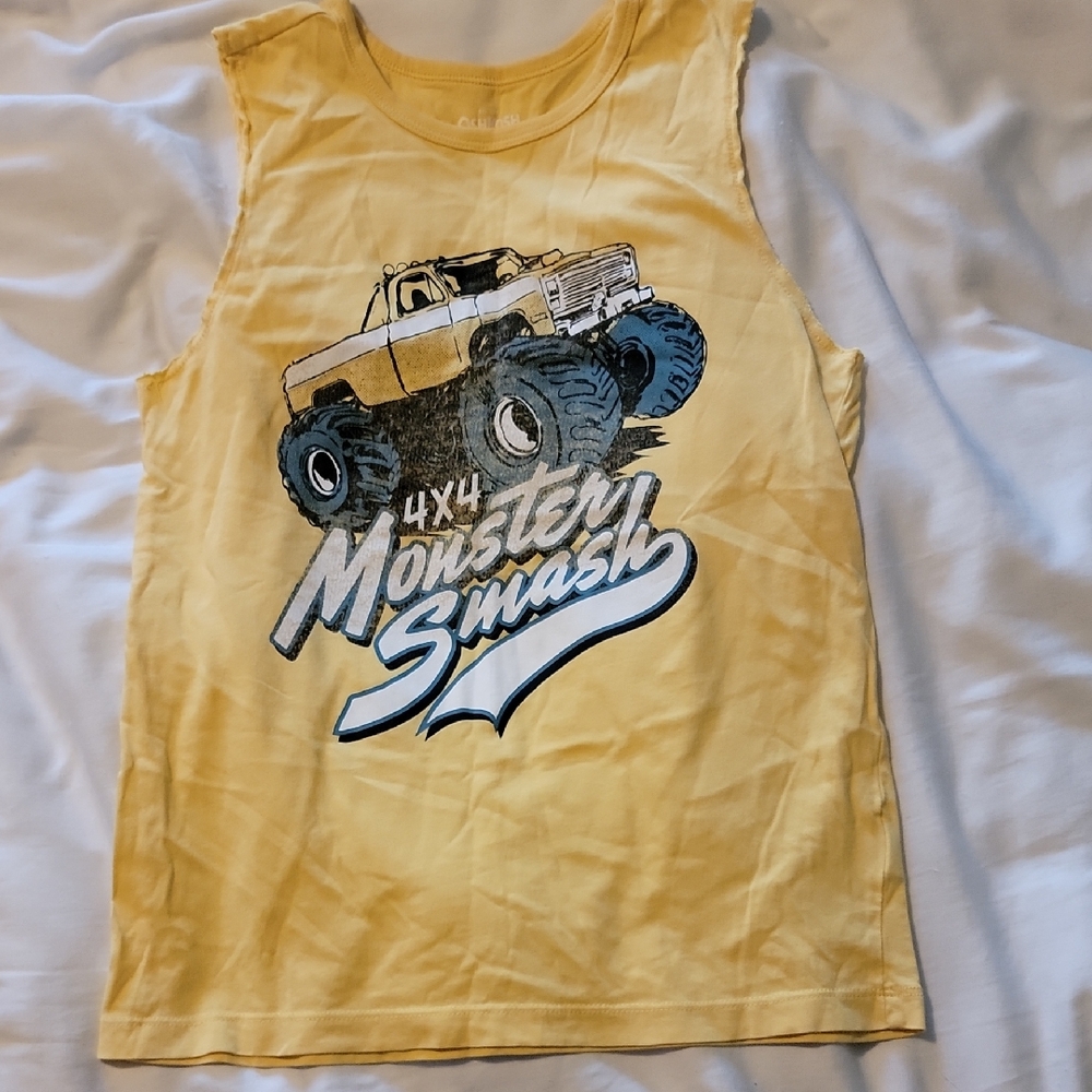 Monster Smash Yellow Kids Tank Top
